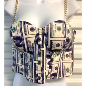 Hundred Dollar Bill Bustier Size XL